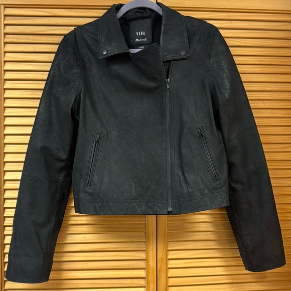Veda x Madewell Washed Leather Moto Jacket - Picture 2 of 5